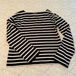 Like New Never Worn- Rag & Bone Navy and Cream Striped Top Small